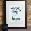 Calligraphy quote framed artwork