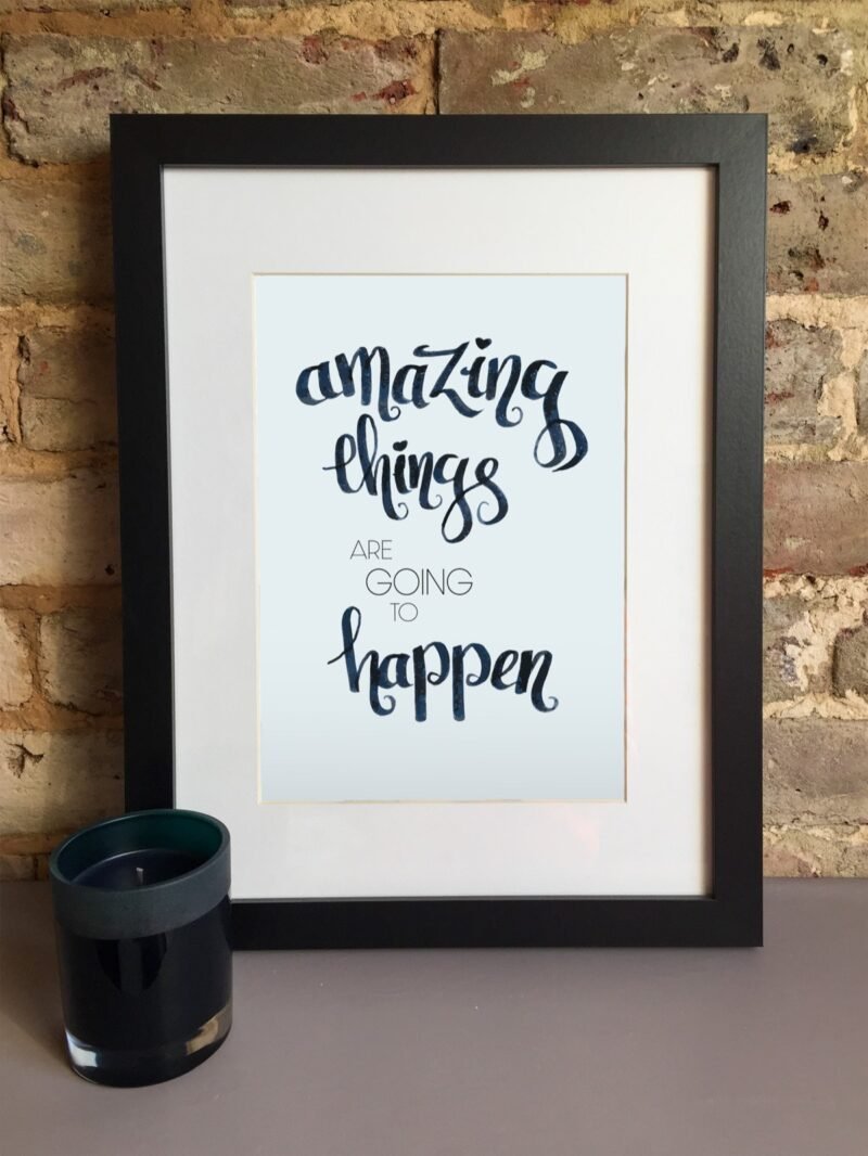 Calligraphy quote framed artwork