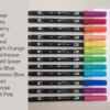 Tombow ABT bundle includes the following colours: 685 Deep Magenta, 815 Cherry, 905 Red, 873 Coral, 025 Light Orange, 133 Chartreuse, 195 Light Green, 373 Sea Blue, 452 Process Blue, 476 Cyan, 665 Purple, 743 Hot Pink