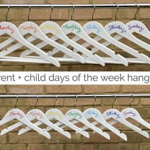 Outfit planning hangers for both parent and child - 2 sets of 7