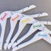 Children's Hannah name hangers set of 5 in rainbow colours