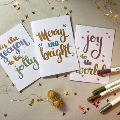 Calligraphy Christmas cards kit for beginners