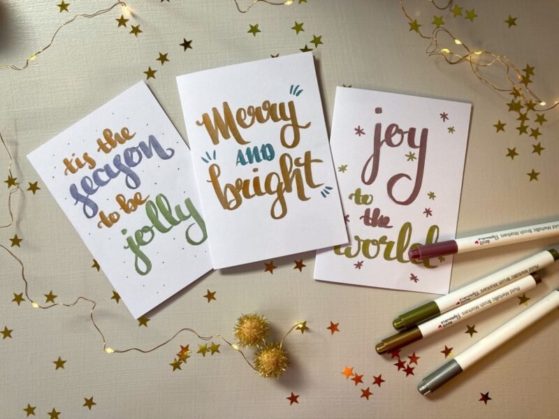 Calligraphy Christmas cards kit for beginners