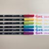 Also available is a 6 pack of pens that includes a rainbow of brights