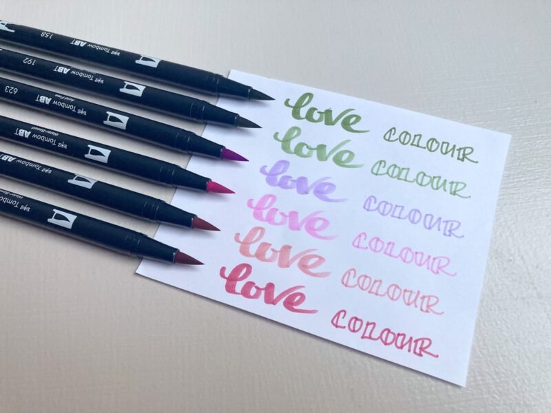 dual ended brush pens in floral colours