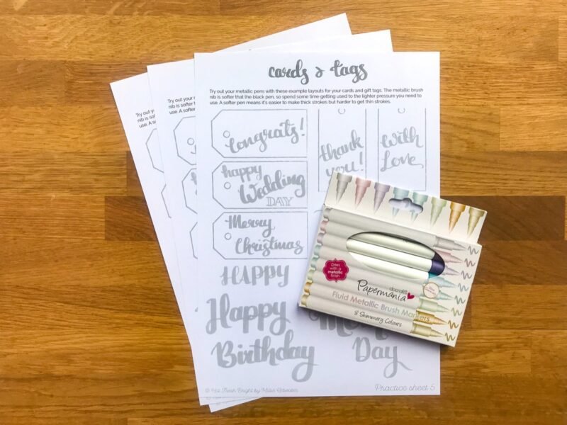 Optional add on to the pack is 3 calligraphy taster worksheets