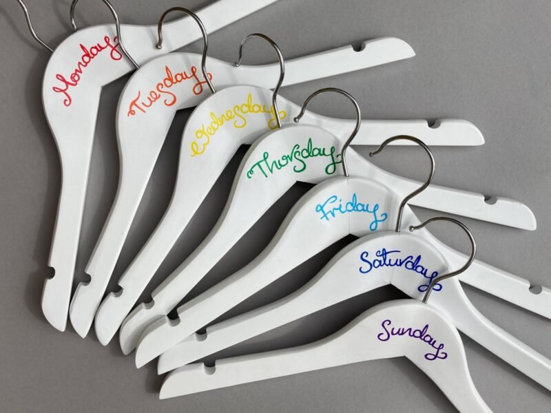 Child's days of the week clothes hangers