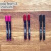 Three pen colour choices for your kit - pink, red or black brush pens