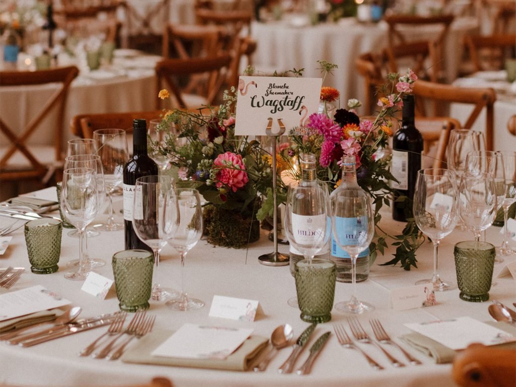 table name written in hand calligraphy