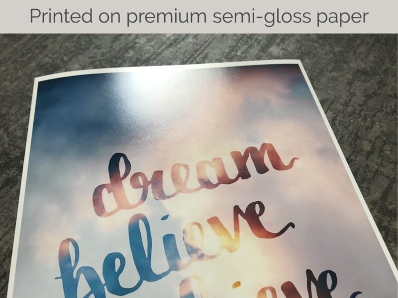 Printed on premium semi-gloss paper