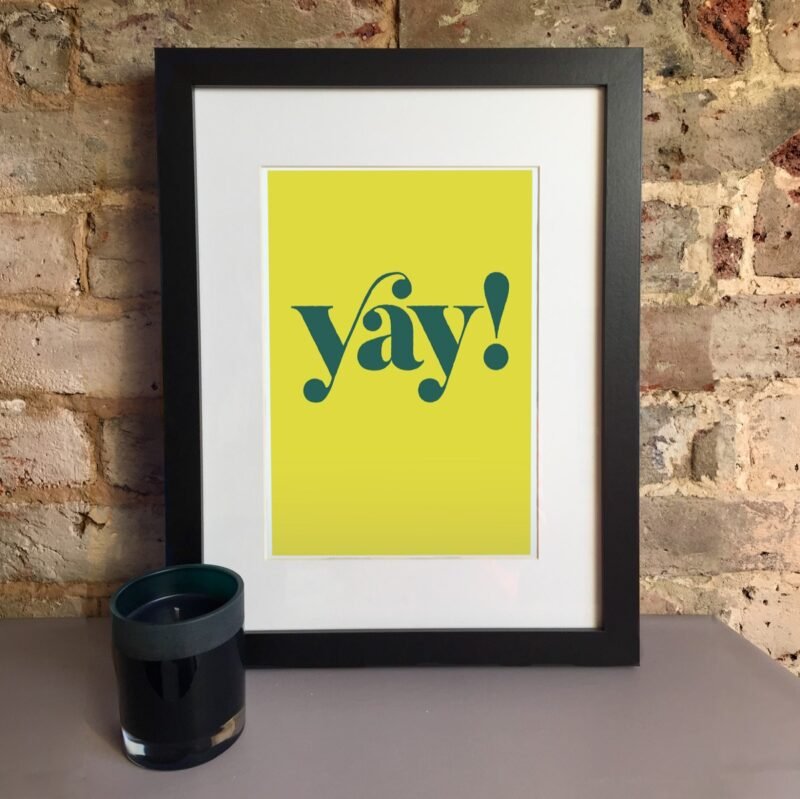 Happy slogan print framed