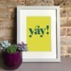 Lime yellow Typography gallery wall art