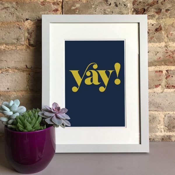 Navy blue typography gallery wall art